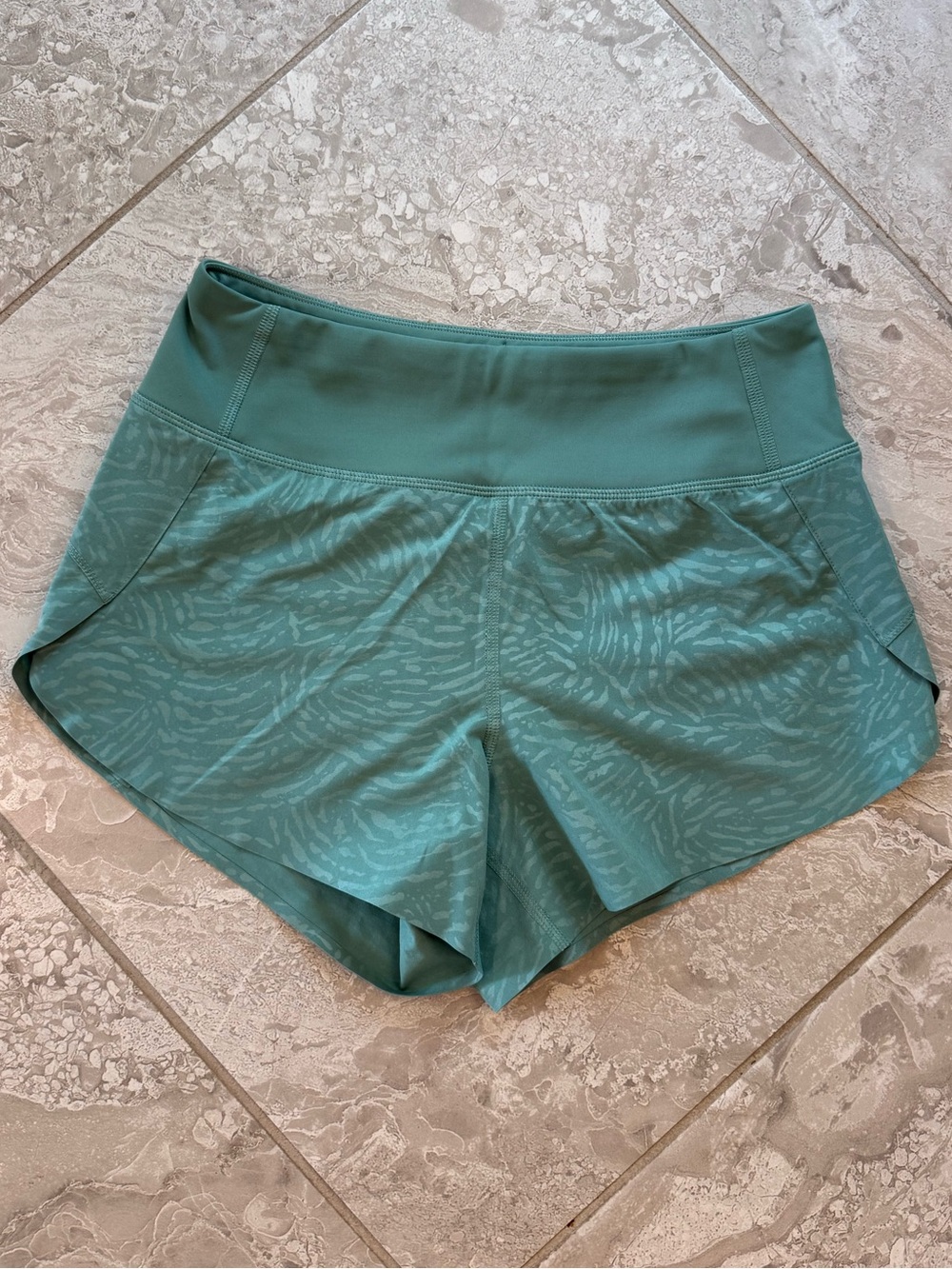Athleta Run with it Teal Printed Short - Size XXS